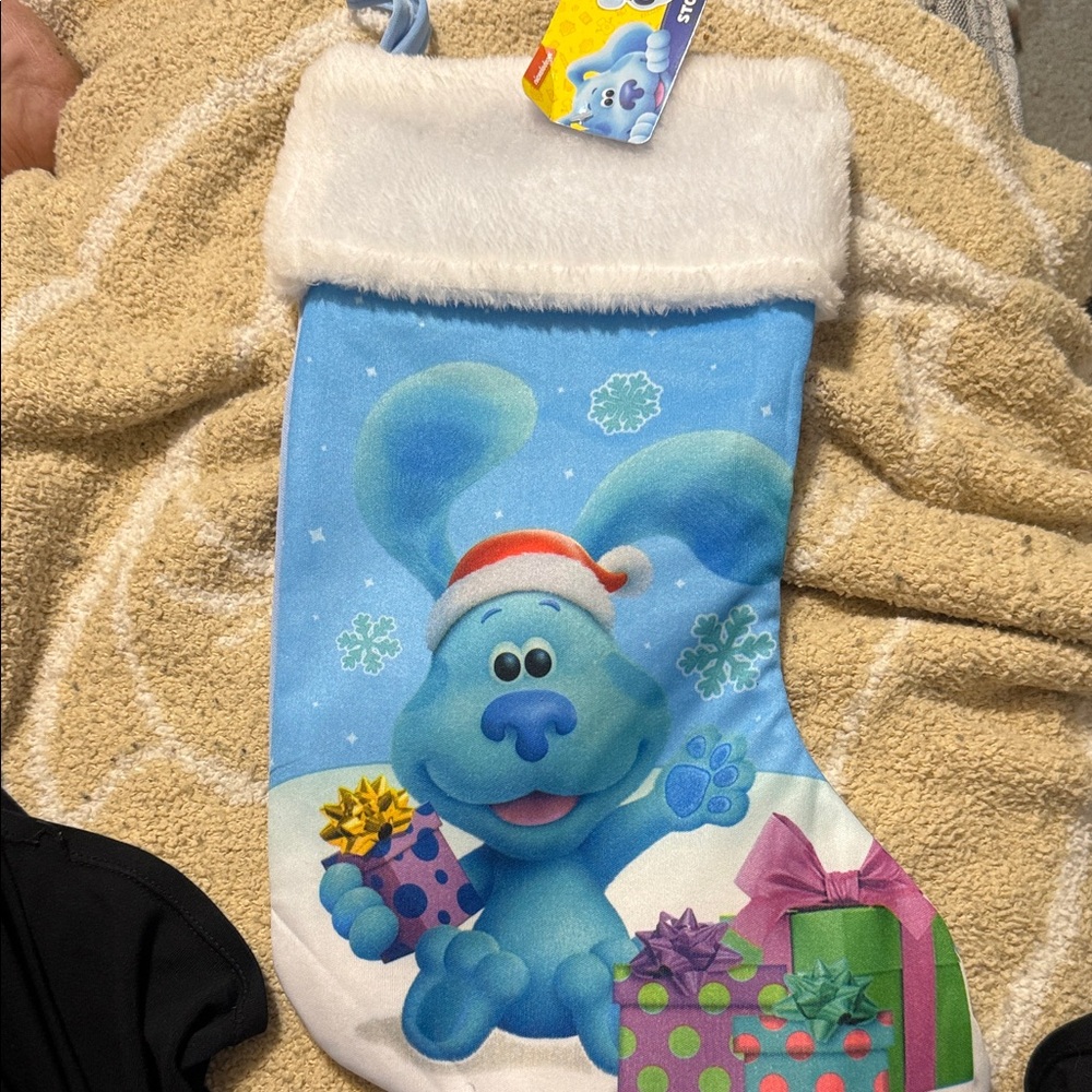 Nickelodeon Blue Holiday Stocking with White Cuff - Blue Character Print